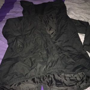 SISLEY dark charcoalgrey raincoat/parka big collar